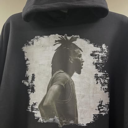Custom printed black hoodie
