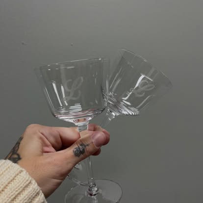 Pair of custom monogrammed glasses